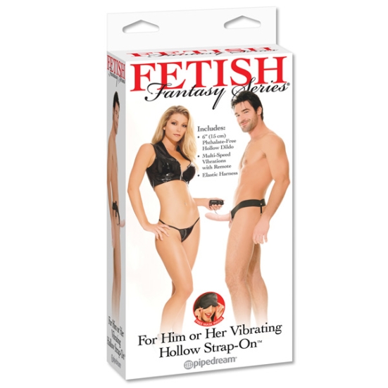 Страпон полый Pipedream For Him or Her ​Vibrating